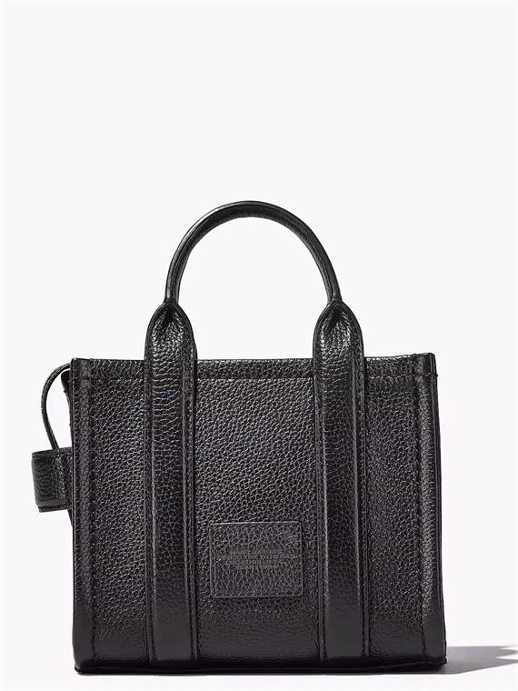 Marc Jacobs The Leather Micro Tote Bag, Sort